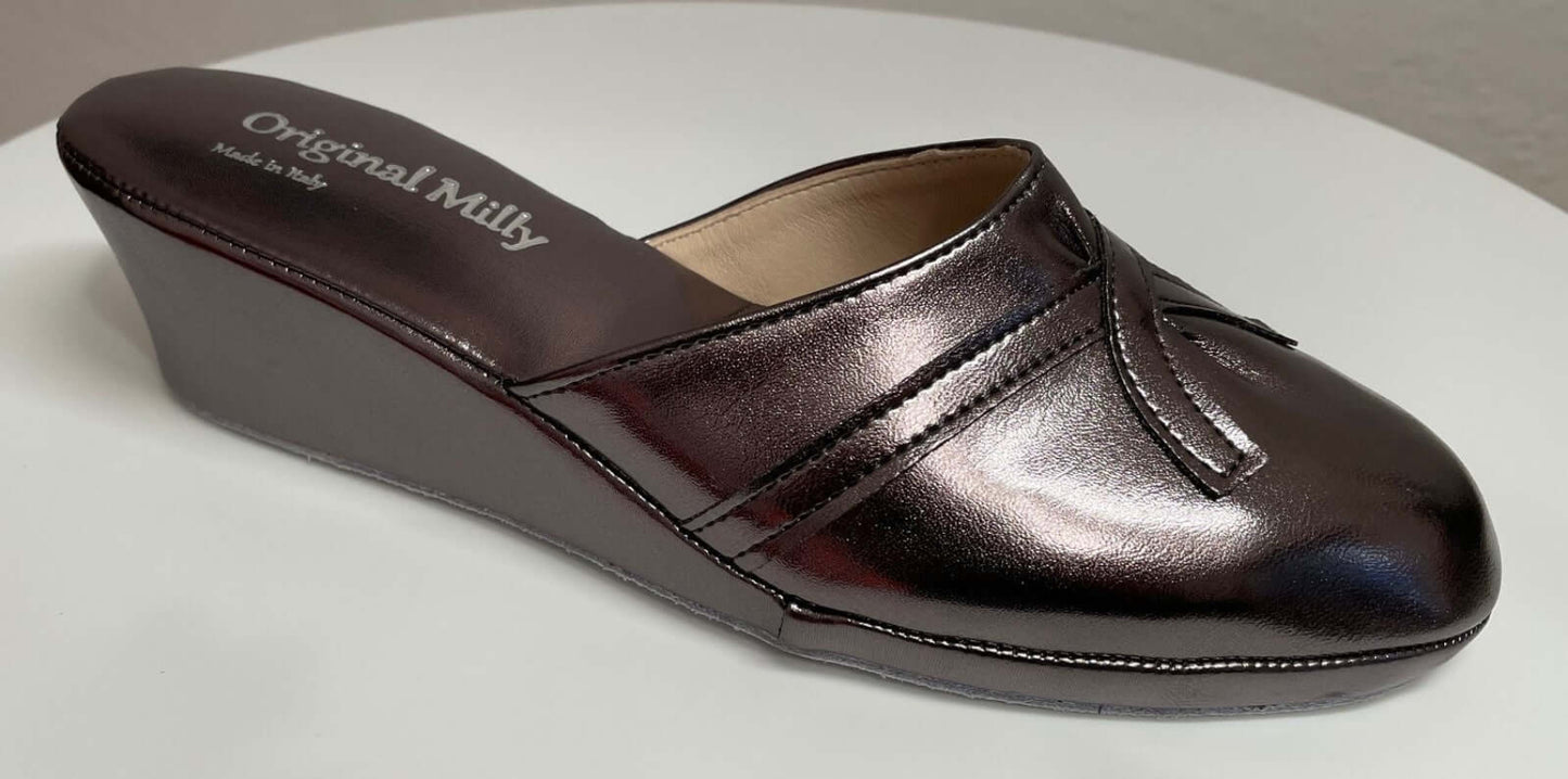 2000 Ecopelle Piombo Suola Bufalo Ciabatte da camera Donna Original Milly Made in Italy