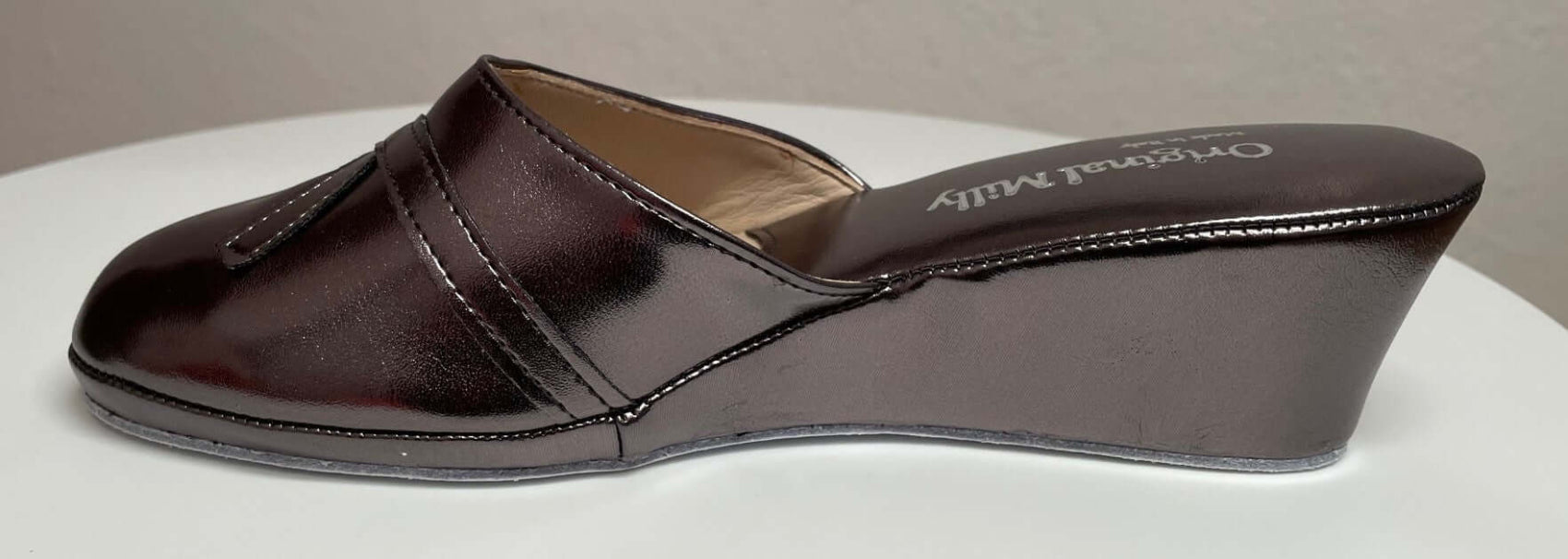 2000 Ecopelle Piombo Suola Bufalo Ciabatte da camera Donna Original Milly Made in Italy