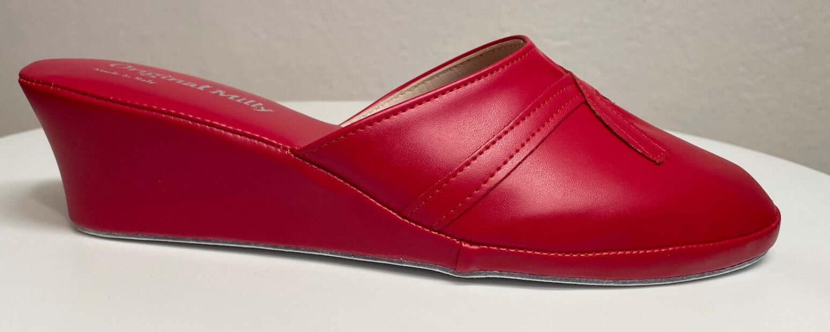 2000 Ecopelle Rosso Suola Bufalo Ciabatte da camera Donna Original Milly Made in Italy