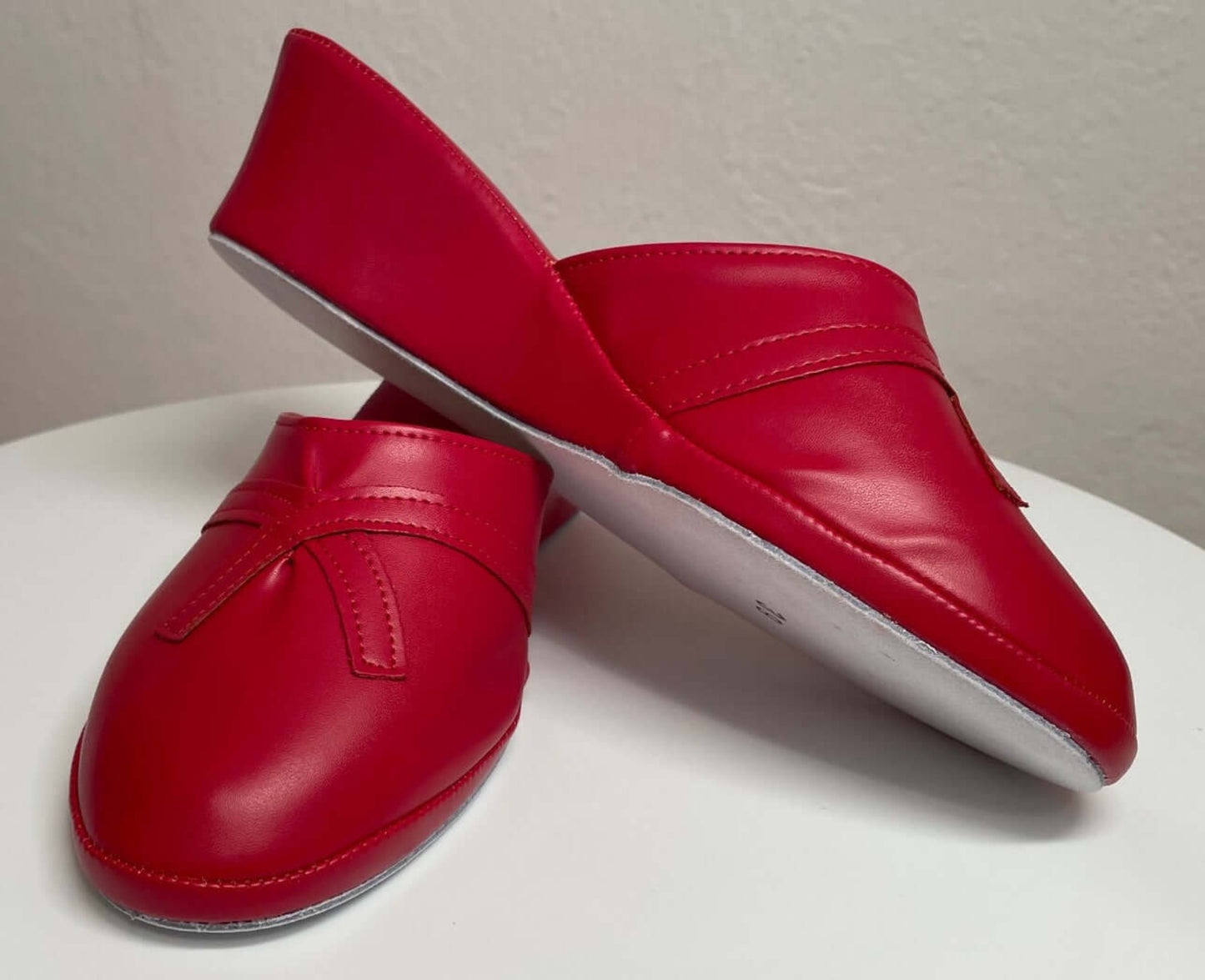 2000 Ecopelle Rosso Suola Bufalo Ciabatte da camera Donna Original Milly Made in Italy