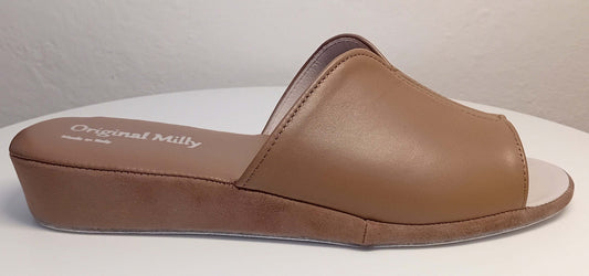 Original Milly 0120 Nappa Taupe (PelleTop) Ciabatta da camera Donna