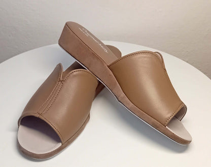 Original Milly 0120 Nappa Taupe (PelleTop) Ciabatta da camera Donna