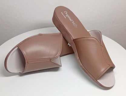 Original Milly 0120 Nappa Taupe (PelleTop) Ciabatta da camera Donna