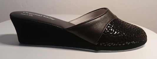 Original Milly 0350 Camoscio Nero (PelleTop) Ciabatta da camera Donna