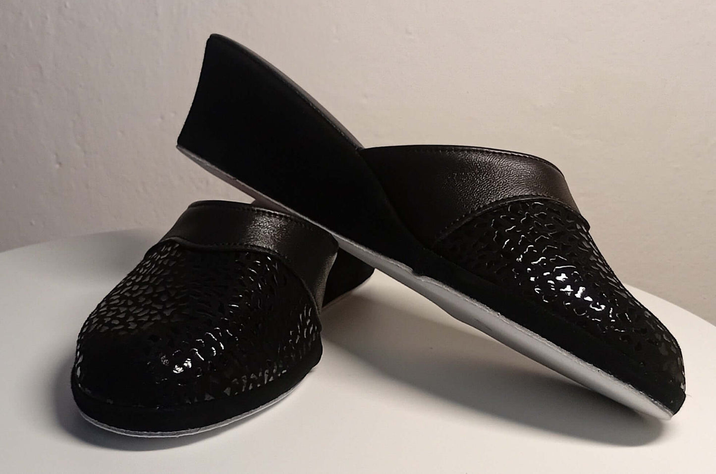 Original Milly 0350 Camoscio Nero (PelleTop) Ciabatta da camera Donna