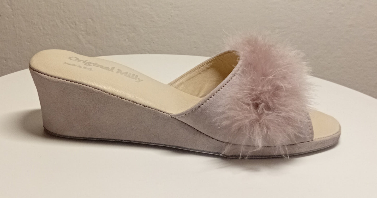 Original Milly 102 Camoscio Peonia (PelleTop) Ciabatta da camera donna