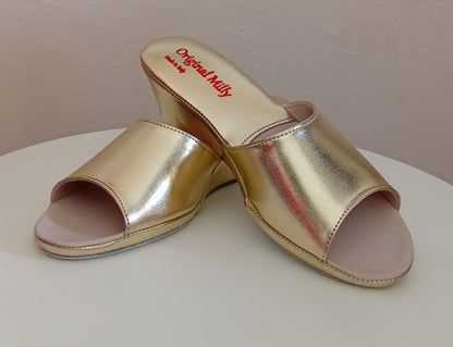 Original Milly 103 Oro (Ecopelle) Ciabatta da camera donna