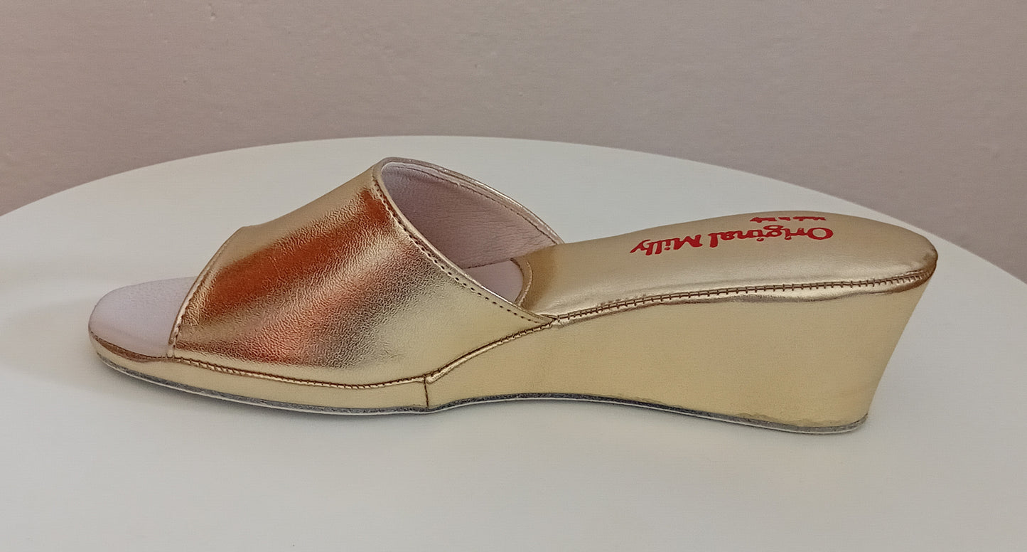 Original Milly 103 Oro (Ecopelle) Ciabatta da camera donna