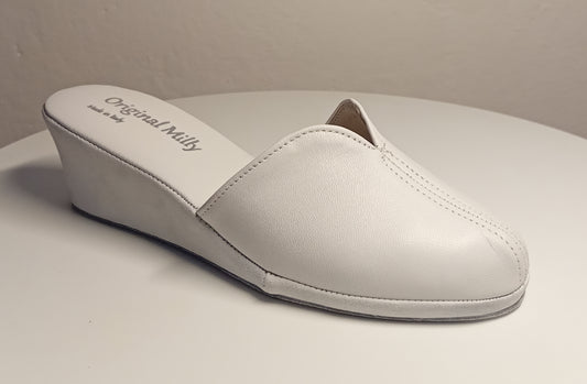 Original Milly 1000 Nappa Bianco (PelleTop) Ciabatta da camera donna