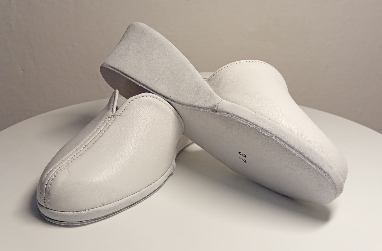 Original Milly 1000 Nappa Bianco (PelleTop) Ciabatta da camera donna