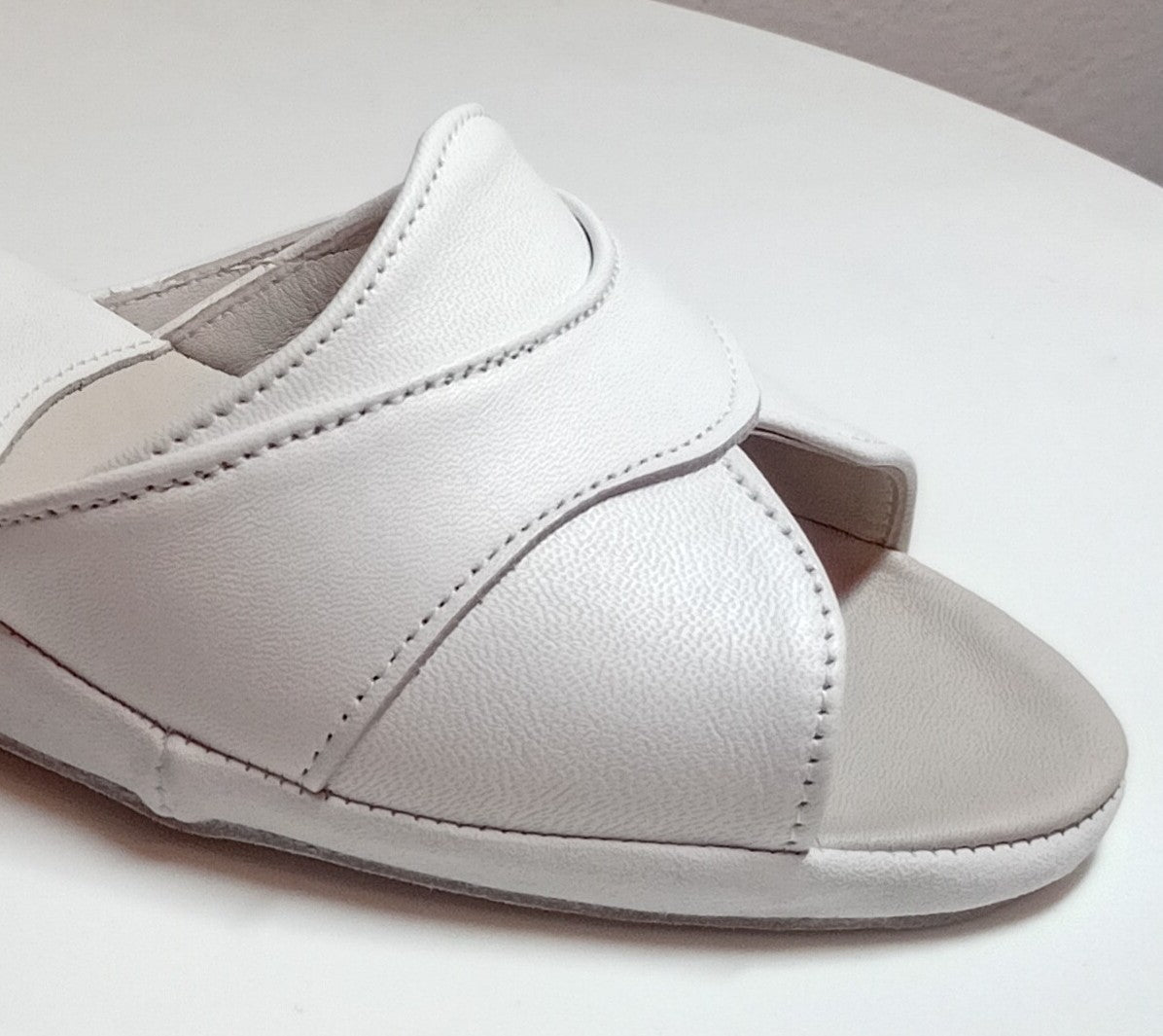 Original Milly 0403 Nappa Bianco (PelleTop) Ciabatta da camera Donna