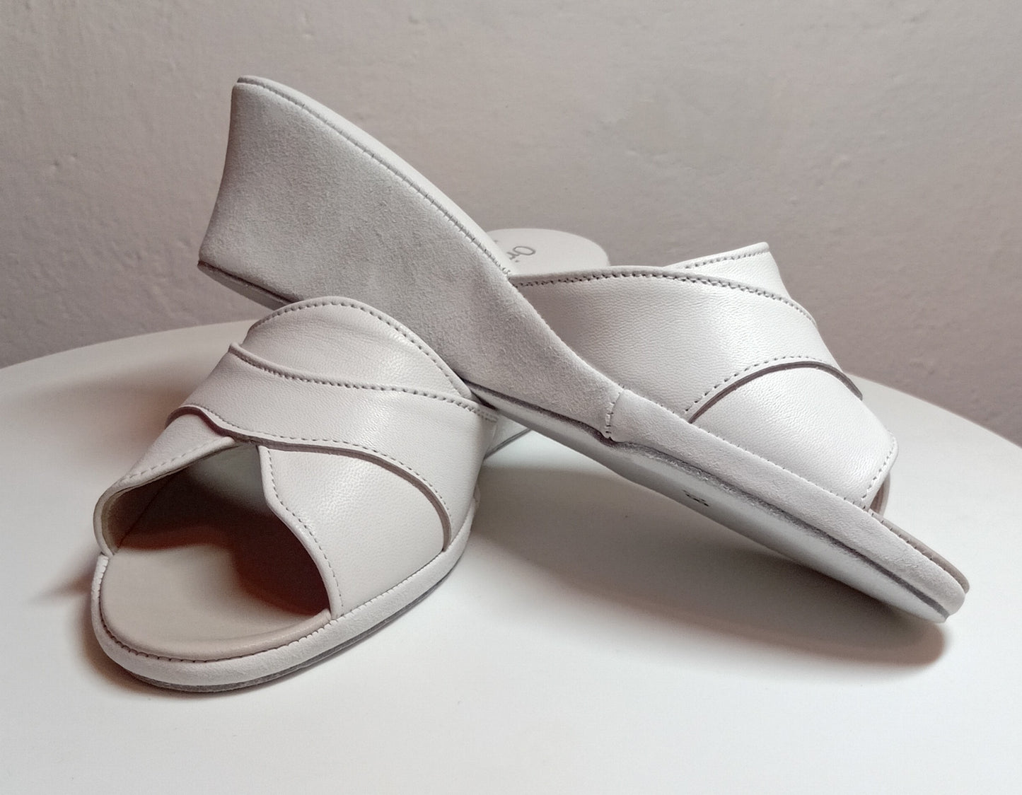 Original Milly 0403 Nappa Bianco (PelleTop) Ciabatta da camera Donna