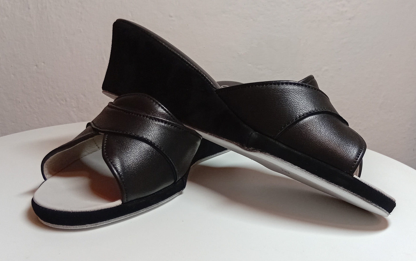 Original Milly 0403 Nappa Nero (PelleTop) Ciabatta da camera Donna