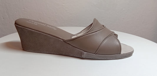 Original Milly 0403 Nappa Taupe (PelleTop) Ciabatta da camera Donna