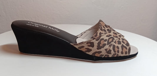 Original Milly 0403 Camoscio Leopardo (PelleTop) Ciabatta da camera Donna
