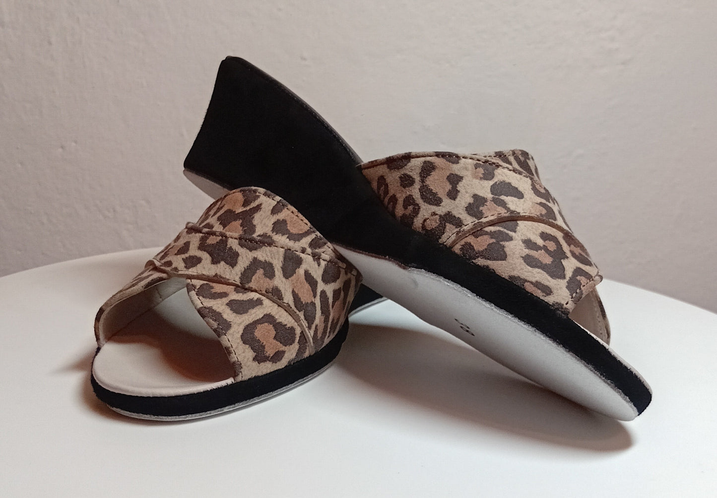 Original Milly 0403 Camoscio Leopardo (PelleTop) Ciabatta da camera Donna