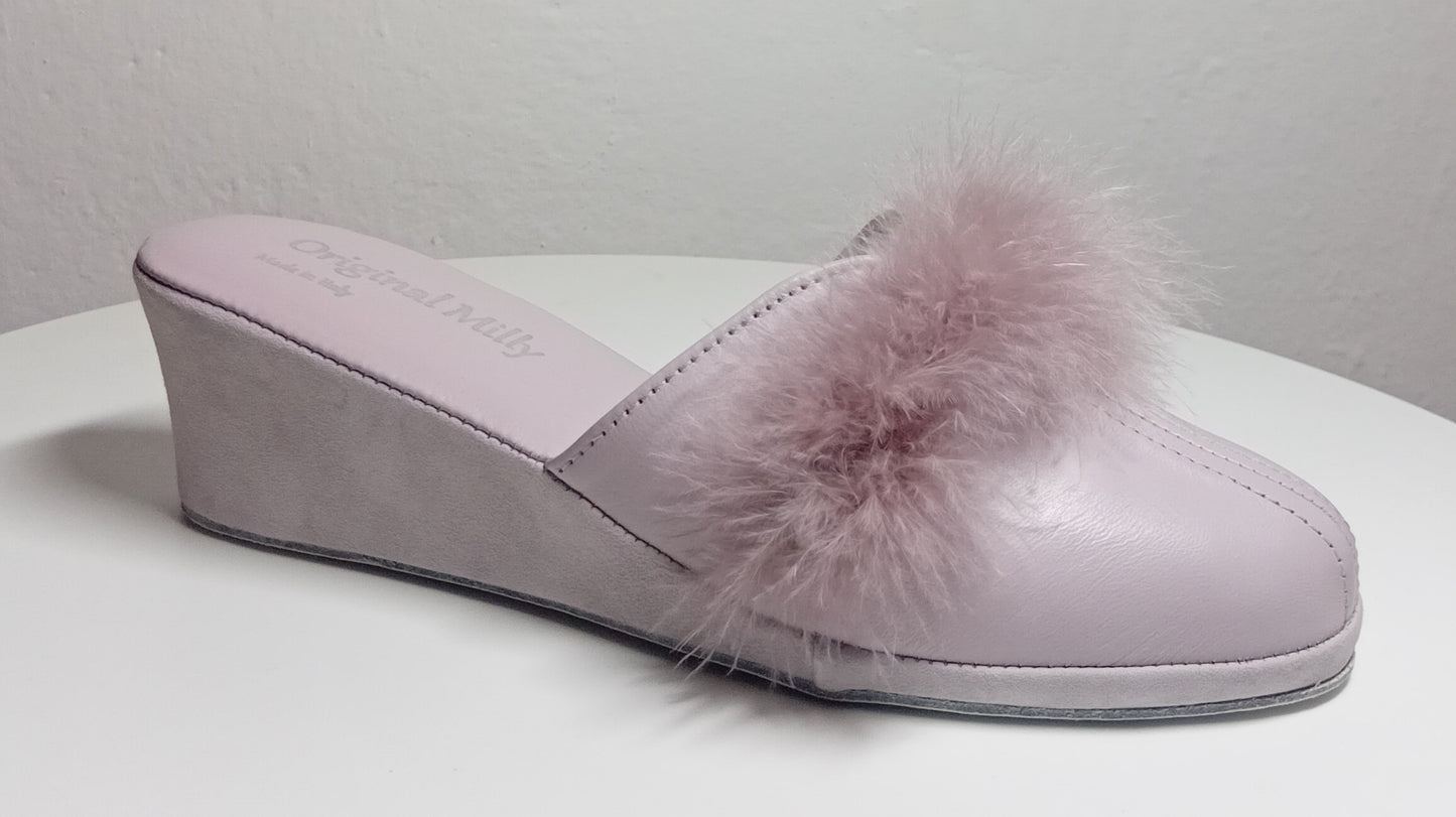 Original Milly 0300 Nappa Peonia (PelleTop) Ciabatta da camera Donna
