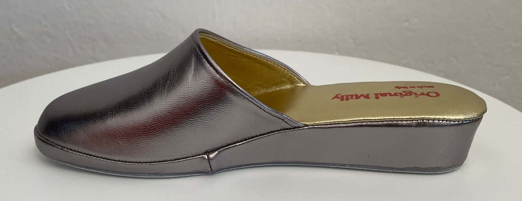202 Nappa Piombo suola Bufalo Ciabatte da camera Donna Original Milly Made in Italy