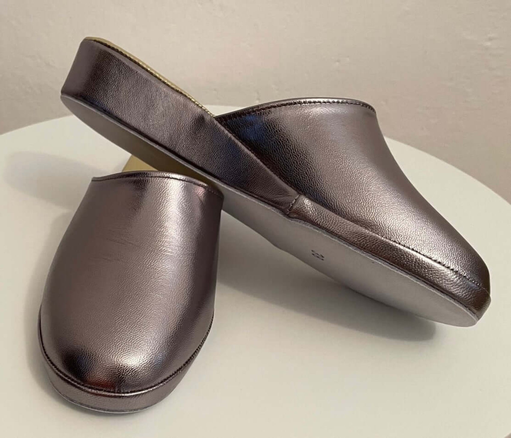 202 Nappa Piombo suola Bufalo Ciabatte da camera Donna Original Milly Made in Italy