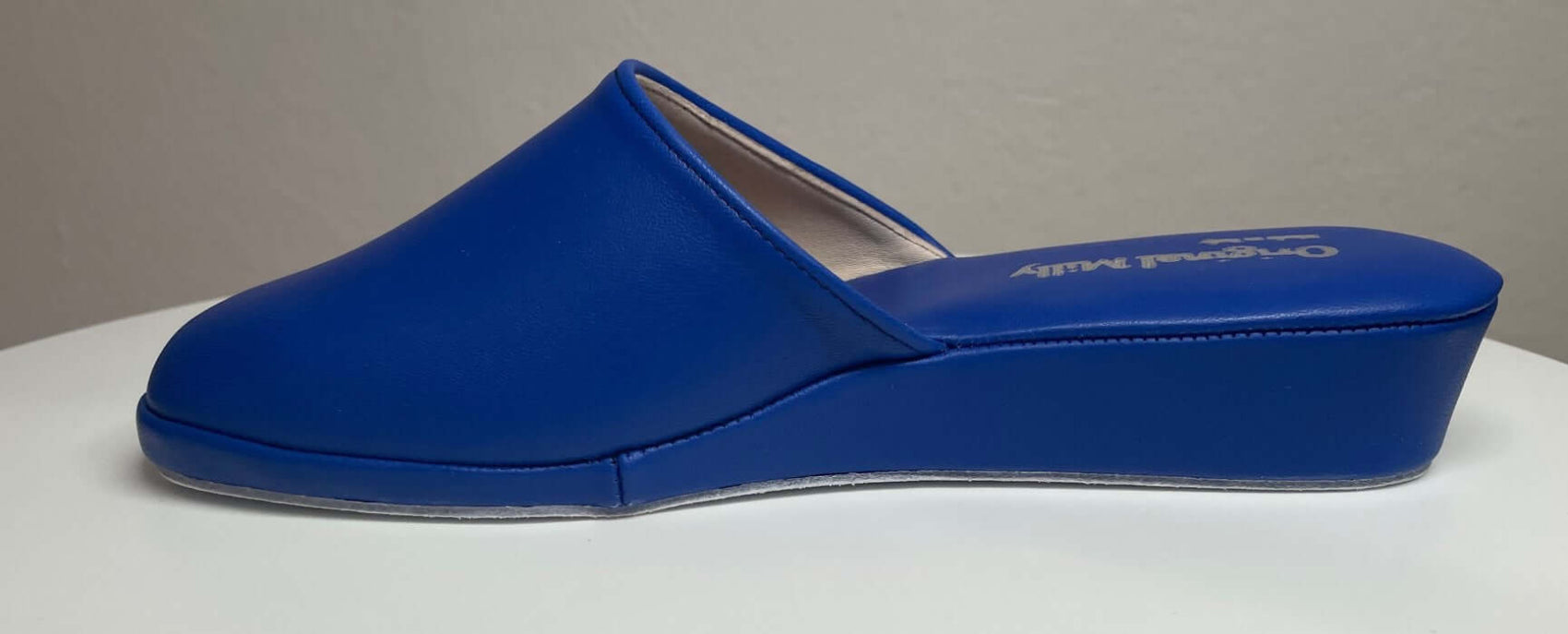 202 Nappa e Camoscio Blu suola Bufalo Ciabatte da camera Donna Original Milly Made in Italy