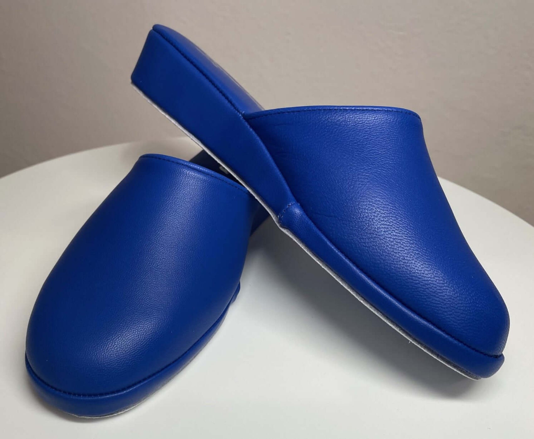 202 Nappa e Camoscio Blu suola Bufalo Ciabatte da camera Donna Original Milly Made in Italy