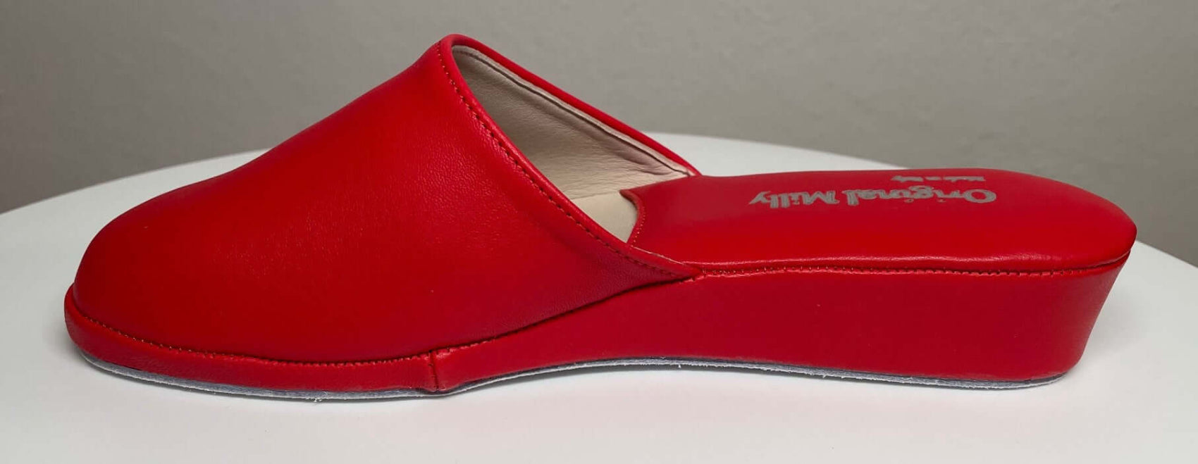 202 Nappa e Camoscio Rosso suola Bufalo Ciabatte da camera Donna Original Milly Made in Italy