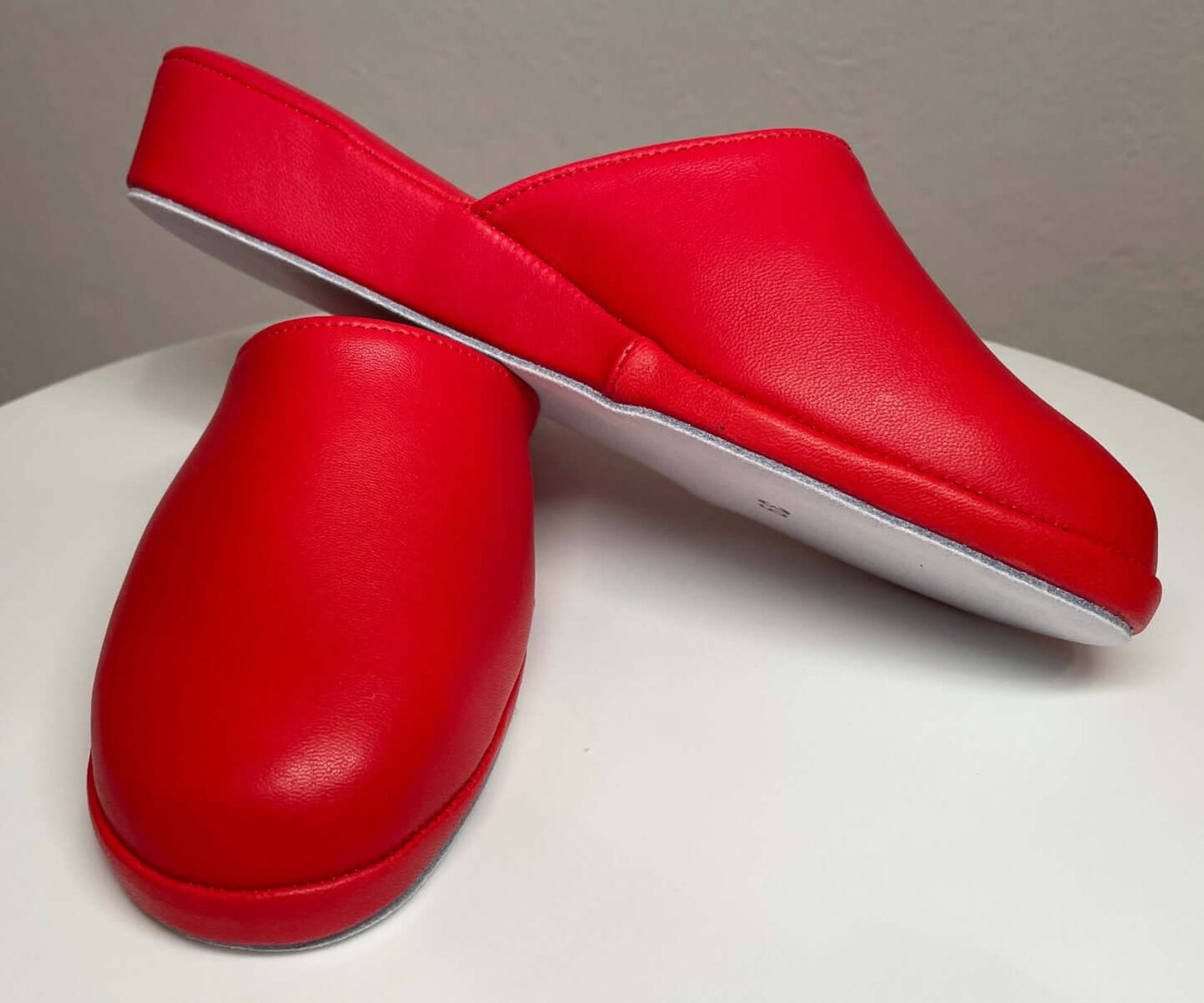 202 Nappa e Camoscio Rosso suola Bufalo Ciabatte da camera Donna Original Milly Made in Italy