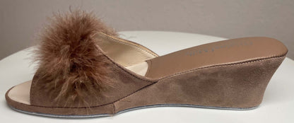 Original Milly 0029 Camoscio Taupe (PelleTop) Ciabatta da camera Donna