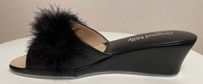Original Milly 0102 Nappa Nero (PelleTop) Ciabatta da camera Donna
