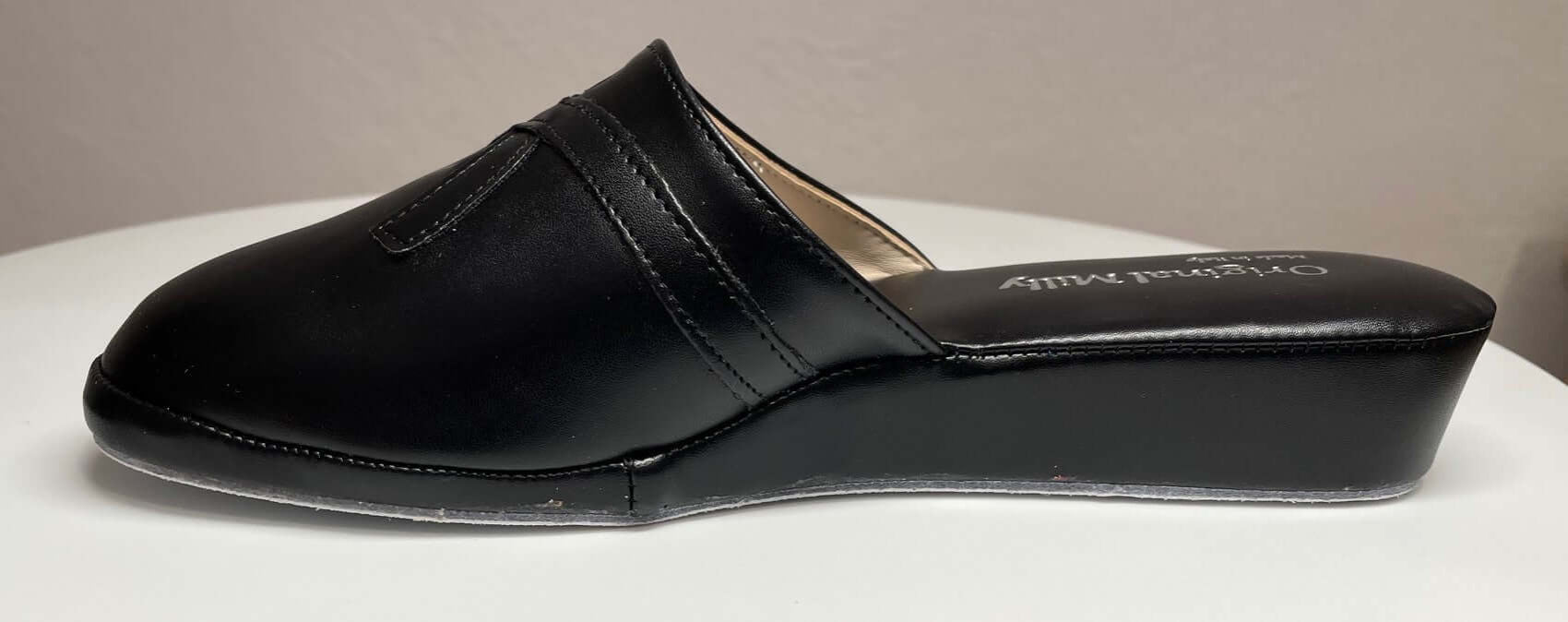 2200 Ecopelle Nero Suola Bufalo Ciabatte da camera Donna Original Milly Made in Italy