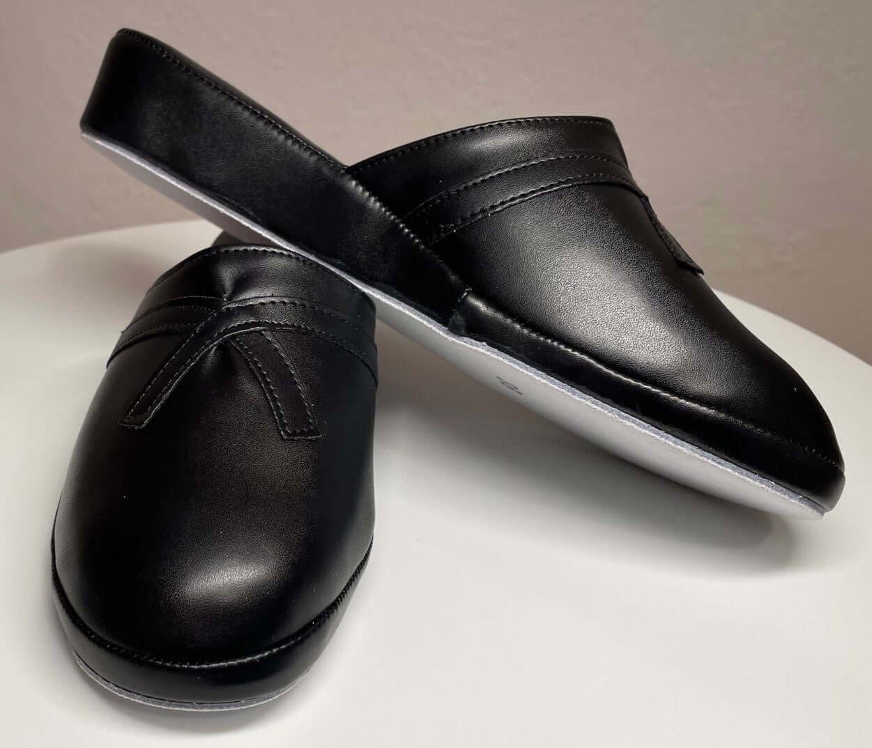 2200 Ecopelle Nero Suola Bufalo Ciabatte da camera Donna Original Milly Made in Italy