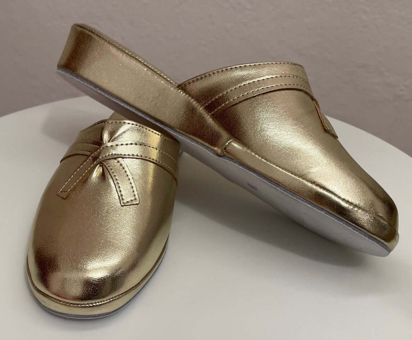 2200 Ecopelle Oro Suola Bufalo Ciabatte da camera Donna Original Milly Made in Italy