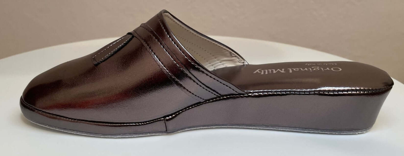 2200 Ecopelle Piombo Suola Bufalo Ciabatte da camera Donna Original Milly Made in Italy