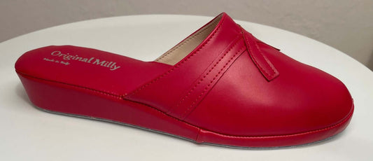 2200 Ecopelle Rosso Suola Bufalo Ciabatte da camera Donna Original Milly Made in Italy