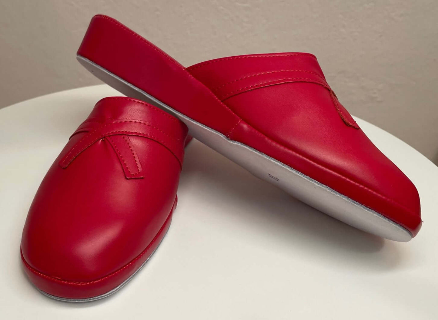 2200 Ecopelle Rosso Suola Bufalo Ciabatte da camera Donna Original Milly Made in Italy