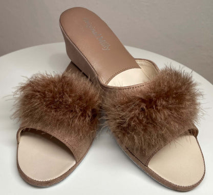 Original Milly 0029 Camoscio Taupe (PelleTop) Ciabatta da camera Donna