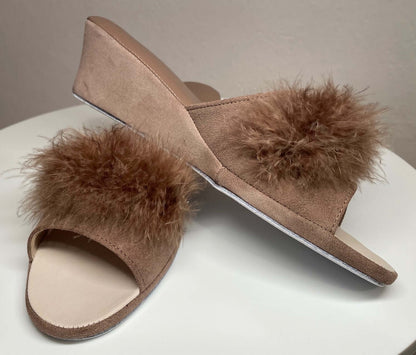 Original Milly 0029 Camoscio Taupe (PelleTop) Ciabatta da camera Donna