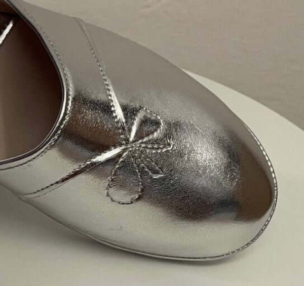 3000 Ecopelle Argento Suola Bufalo Ciabatte da camera Donna Original Milly Made in Italy