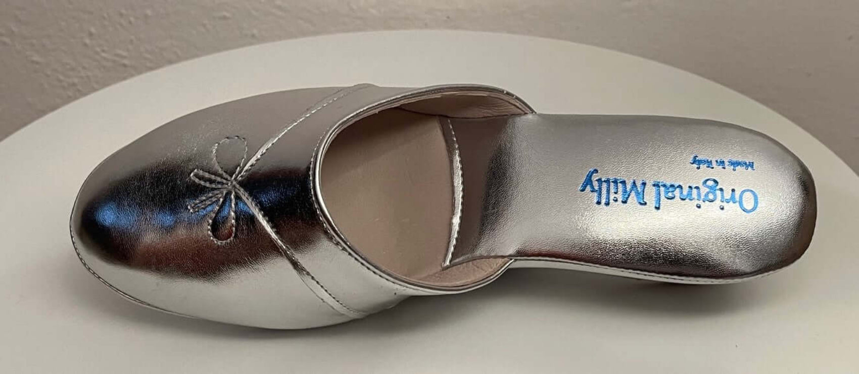 3000 Ecopelle Argento Suola Bufalo Ciabatte da camera Donna Original Milly Made in Italy
