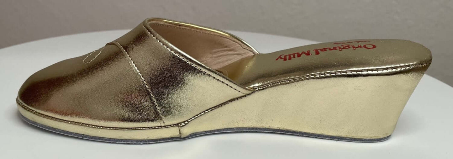 3000 Ecopelle Oro Suola Bufalo Ciabatte da camera Donna Original Milly Made in Italy