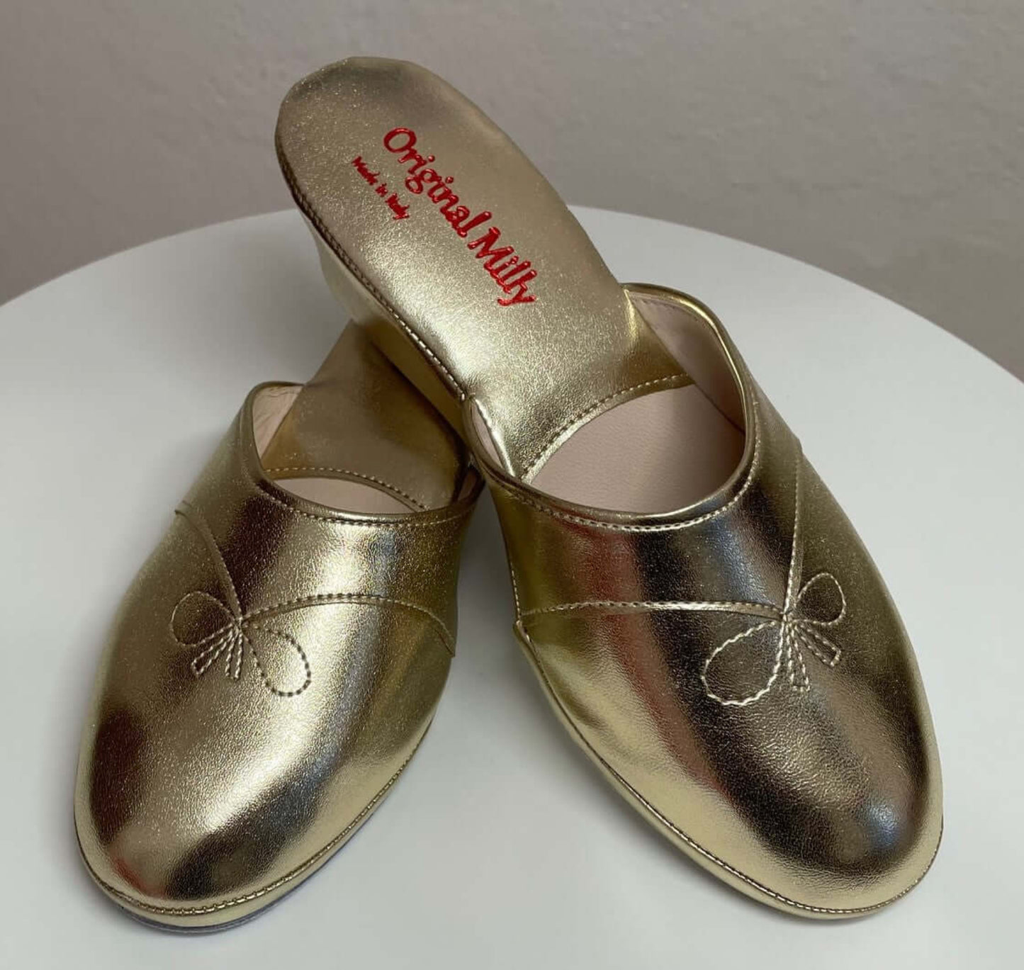 3000 Ecopelle Oro Suola Bufalo Ciabatte da camera Donna Original Milly Made in Italy