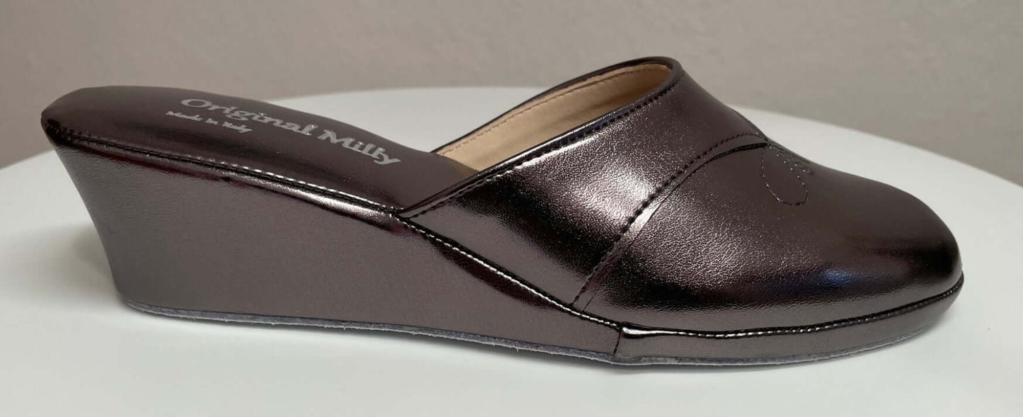 3000 Ecopelle Piombo Suola Bufalo Ciabatte da camera Donna Original Milly Made in Italy