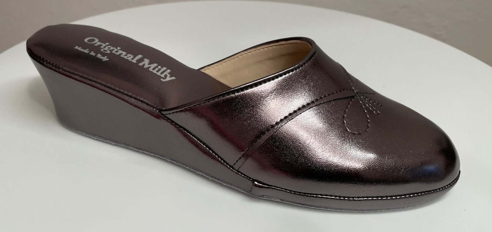 3000 Ecopelle Piombo Suola Bufalo Ciabatte da camera Donna Original Milly Made in Italy