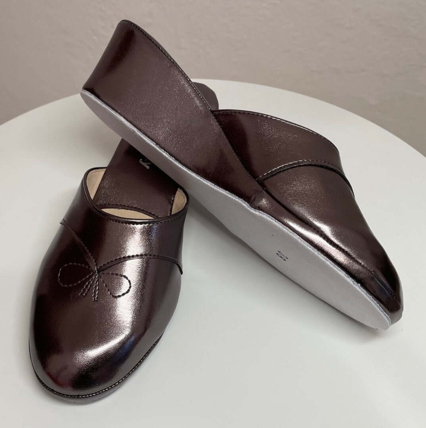 3000 Ecopelle Piombo Suola Bufalo Ciabatte da camera Donna Original Milly Made in Italy