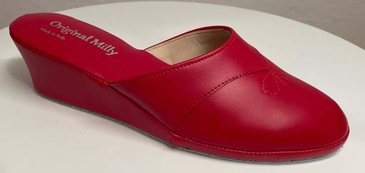 3000 Ecopelle Rosso Suola Bufalo Ciabatte da camera Donna Original Milly Made in Italy