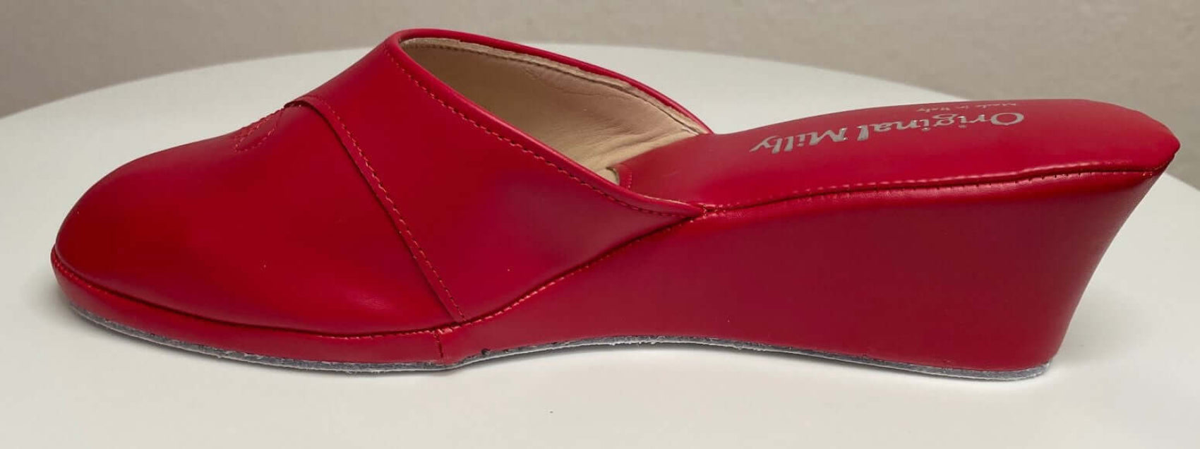 3000 Ecopelle Rosso Suola Bufalo Ciabatte da camera Donna Original Milly Made in Italy