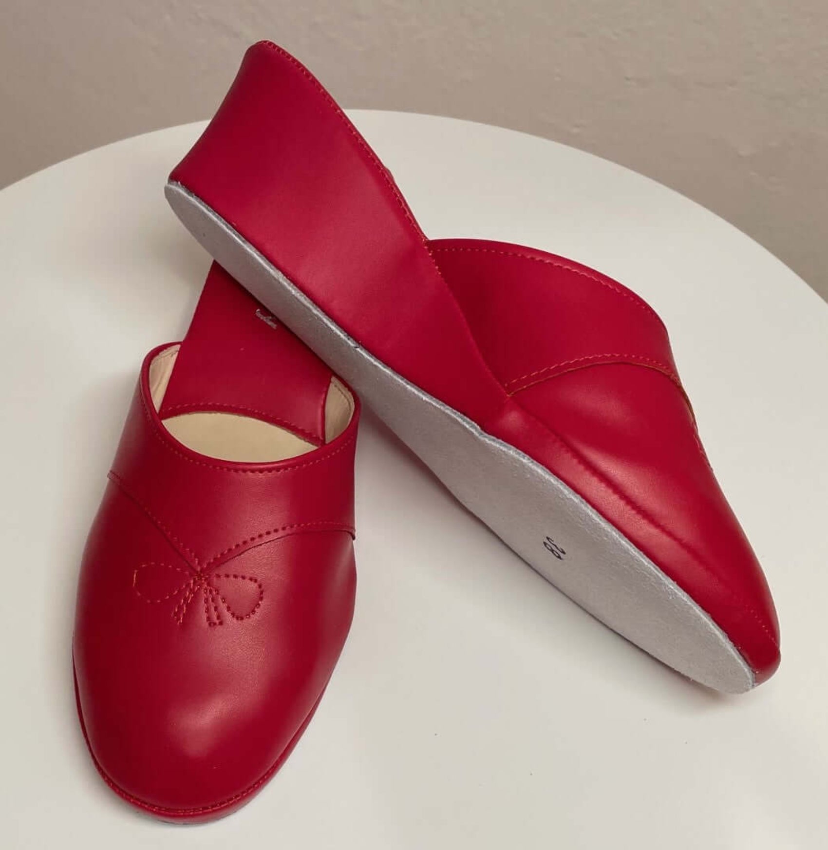 3000 Ecopelle Rosso Suola Bufalo Ciabatte da camera Donna Original Milly Made in Italy