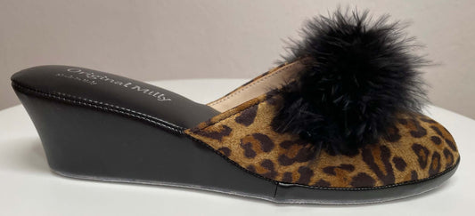 300 Ecopelle Animal con piuma suola Bufalo Ciabatte da camera Donna Original Milly Made in Italy