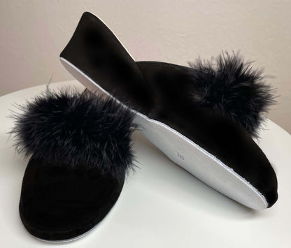 Original Milly 9000 Camoscio Nero (PelleTop) Ciabatta da camera donna