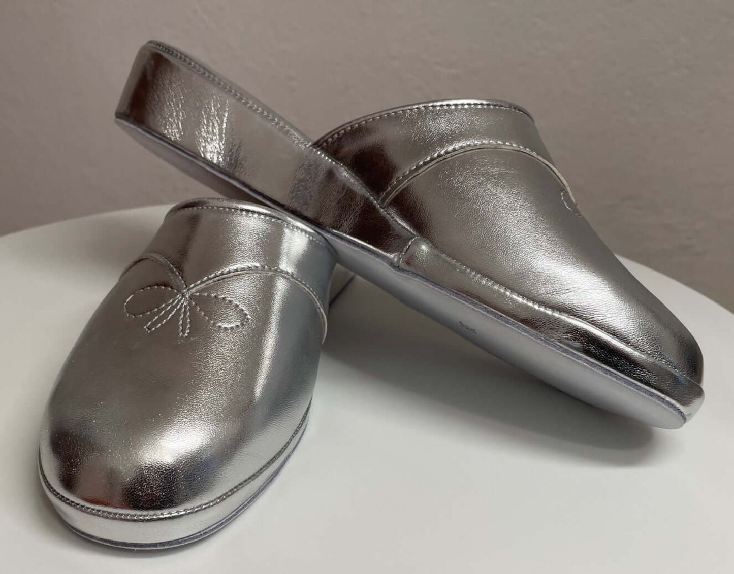 3200 Ecopelle Argento Suola Bufalo Ciabatte da camera Donna Original Milly Made in Italy